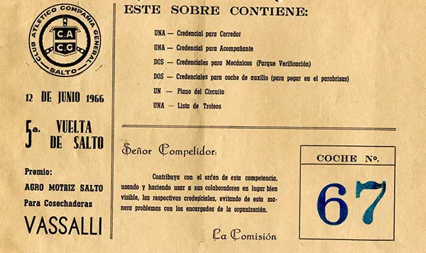Credenciales Coche 67