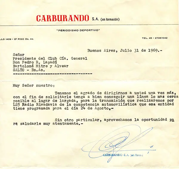 Carta Carburando